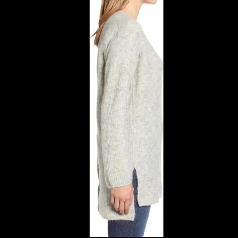 Point Sur Open Back Sweater In Heather Dusk Grey - Picture 2 of 16